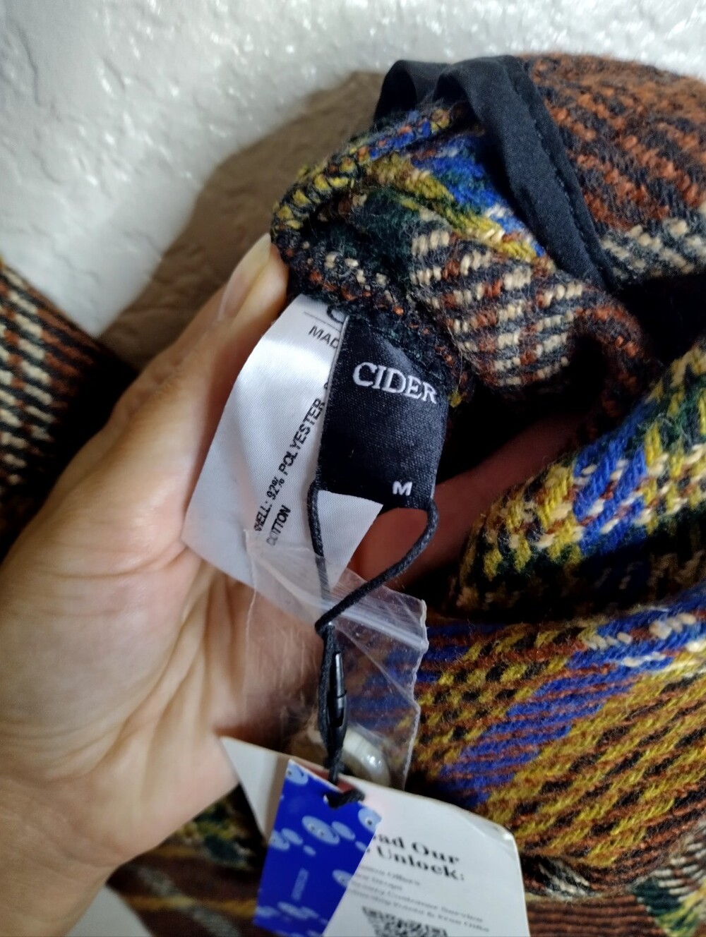 NWT Cider Plaid Wide Leg Overall Sz M - Picture 6 of 11